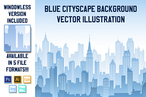 Vector Blue Cityscape Background