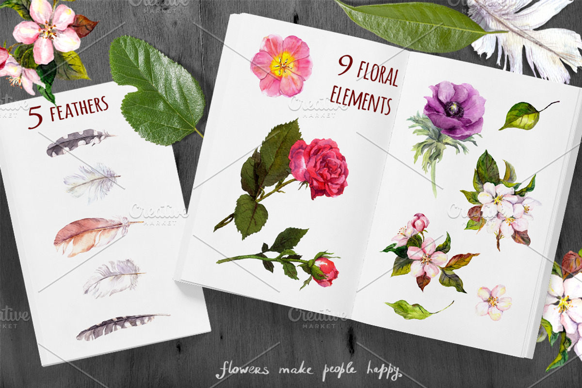 Skulls&flowers. Watercolor, an Illustration by Where summer is (Photo 3 of 10)