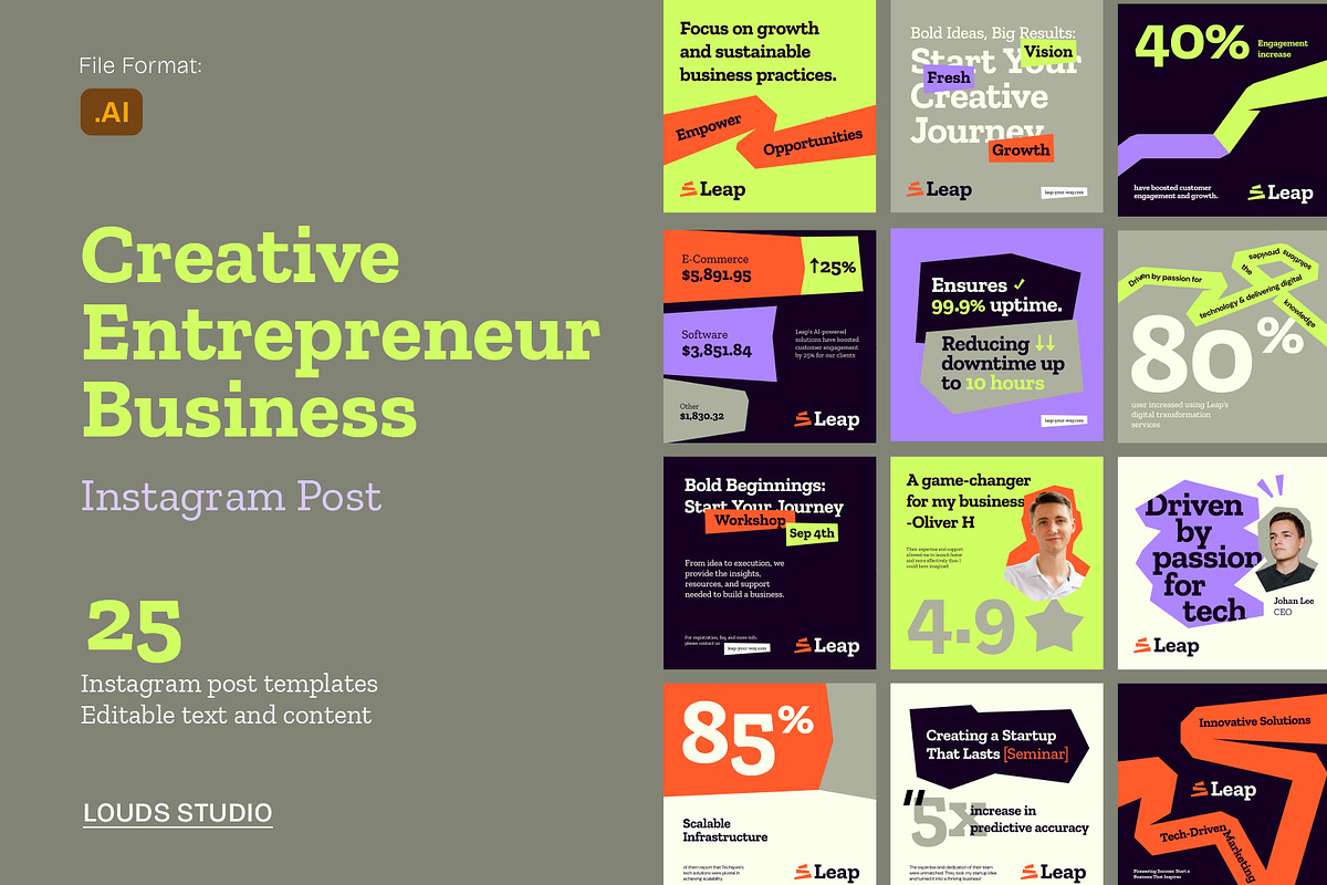 Creative Entrepreneur Instagram, a Social Media Template by Louds Studio (Photo 1 of 5)
