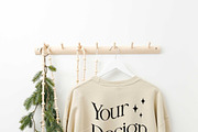 Sand Gildan 18000 Xmas Mockup x3, a Shirt Mockup by Uncommon Mockups (Thumbnail 3 of 6)