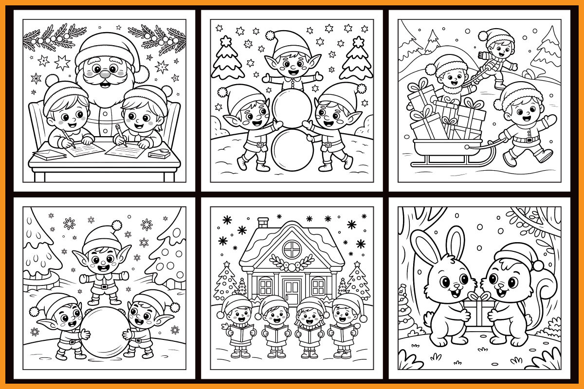 Relaxing Christmas Coloring Book, a Seasonal Illustration by protabsorkar11 (Photo 2 of 4)