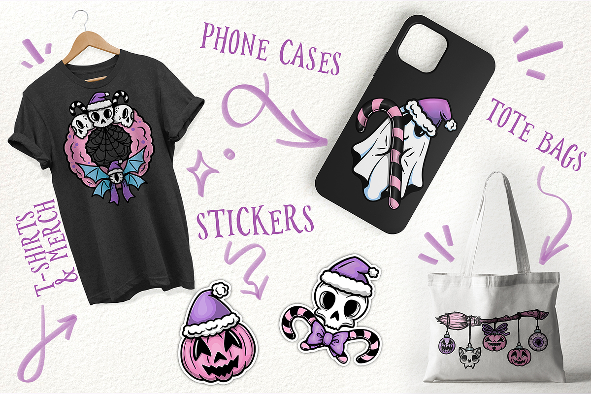 Pastel & Spooky Christmas Patterns, a Pattern Graphic by Sonch' s Curiosities (Photo 3 of 4)