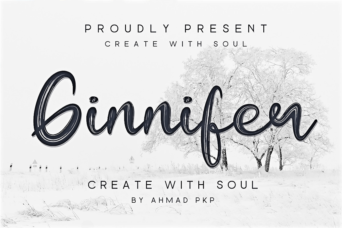 Ginnifer Font - Modern Script, a Script Font by Ahmad Pkp Studio (Photo 1 of 8)