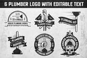 Plumbing retro logos, a Branding & Logo Template by Agor2012 shop (Thumbnail 1 of 5)