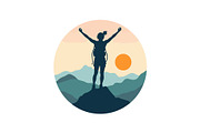 Sunset Mountain Victory Silhouette, an Object Graphic by yasushie (Thumbnail 9 of 16)