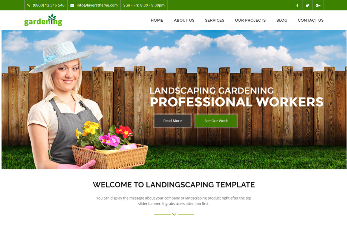 Gardening-Landscaping&Patio Website, a Websites & App Template by oLanding (Photo 2 of 7)