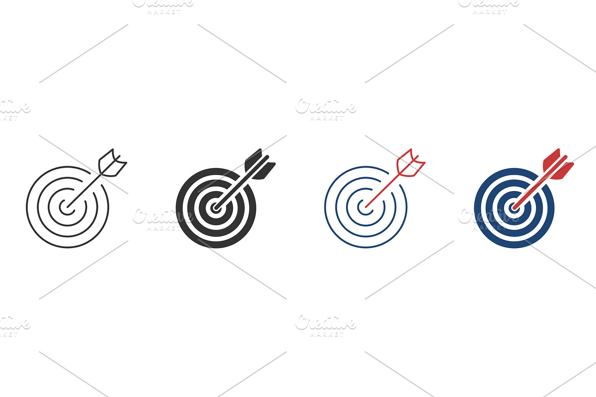 Target With Arrow Icons, an Object Illustration by Gentle Studio