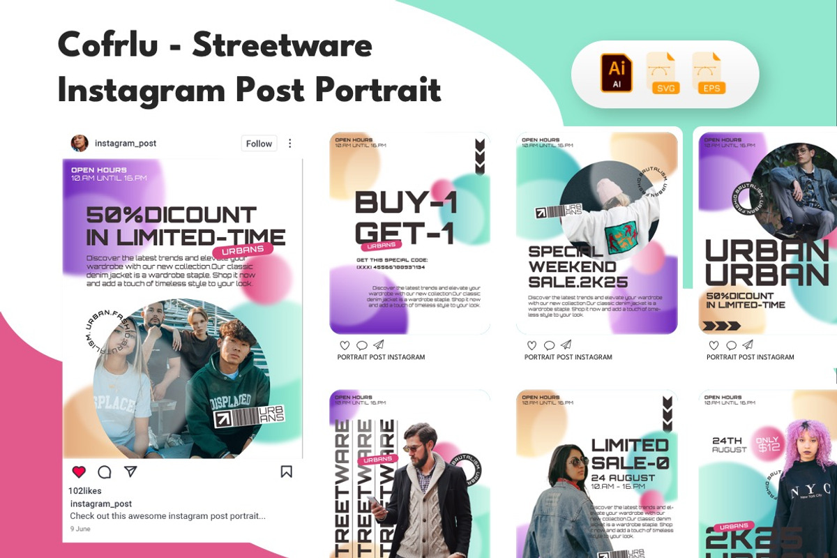 Urban Fashion - Instagram Bundle 01, a Social Media Template by Dhabee (Photo 7 of 11)