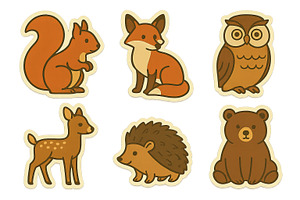 Autumn animal illustrations set feat, an Illustration by Dvoevnore photos