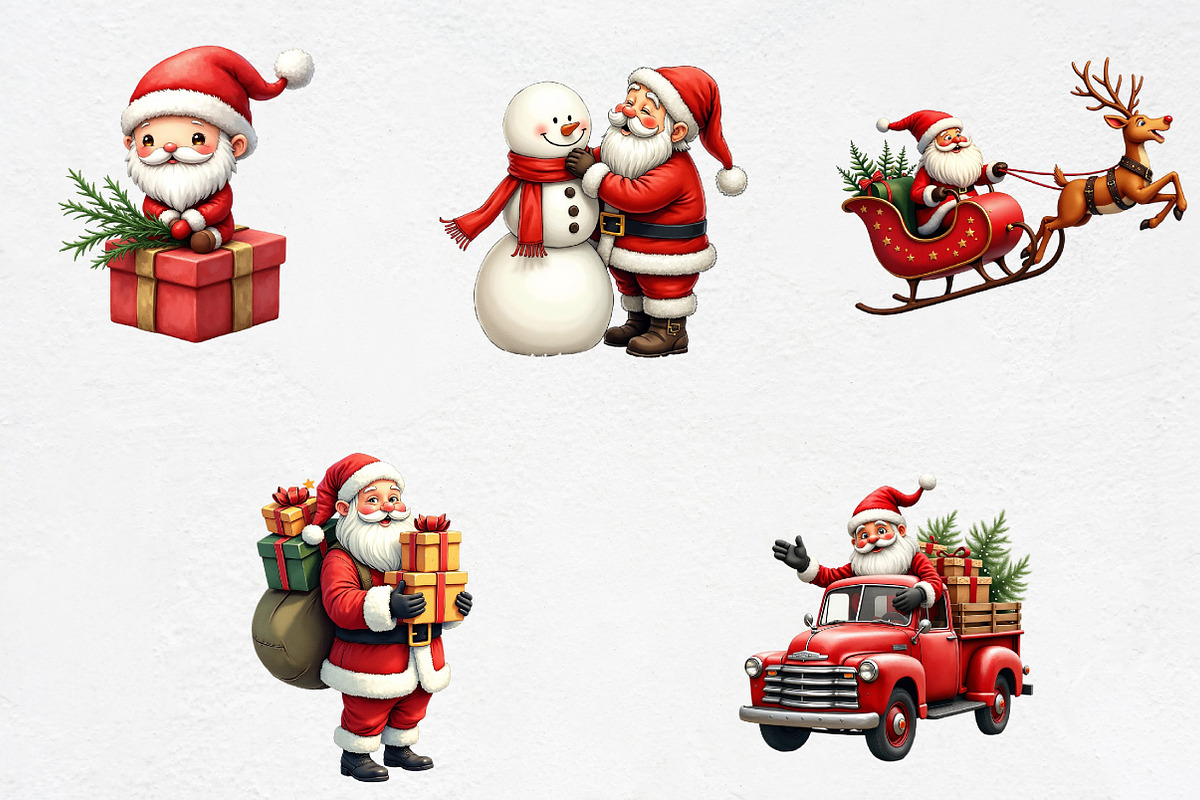 Christmas Santa Claus Clipart, an Illustration by CrexoraLab (Photo 3 of 5)