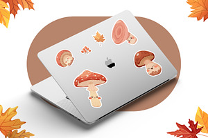 Kawaii Mushrooms Stickers