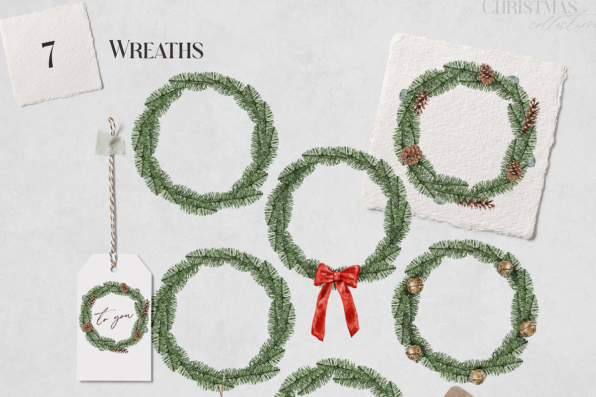 Christmas watercolor collection, a Decorative Illustration by lilisprints (Photo 4 of 6)