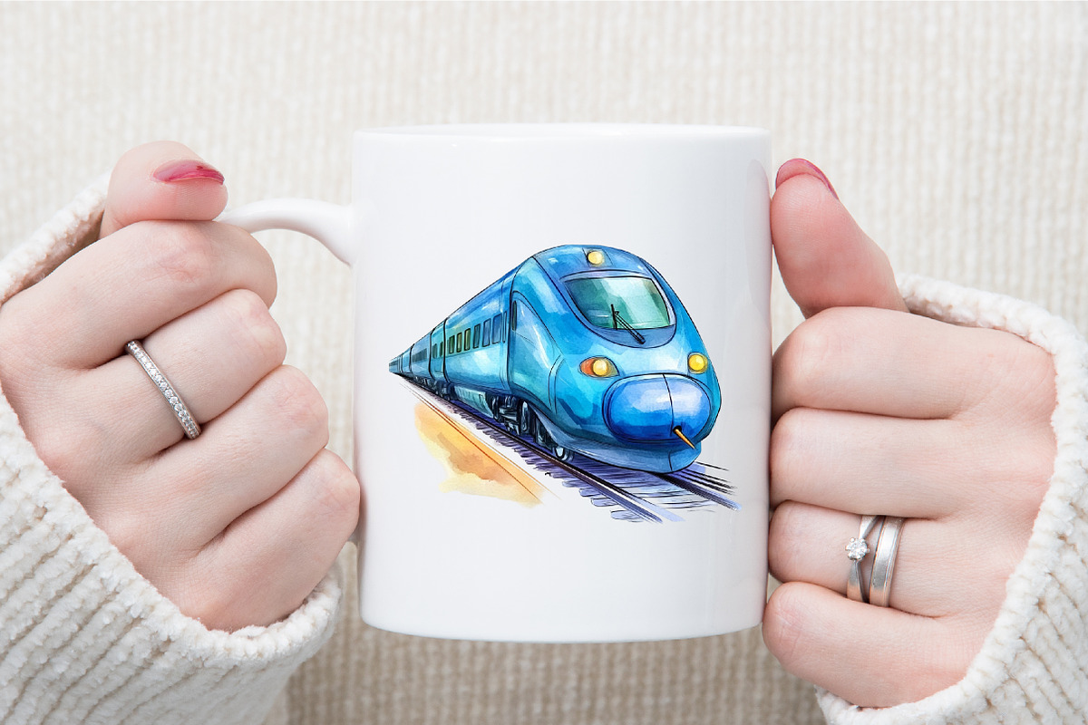 Watercolor Cute Blue Transport Car A, an Illustration by Sublimation Artist (Photo 5 of 6)