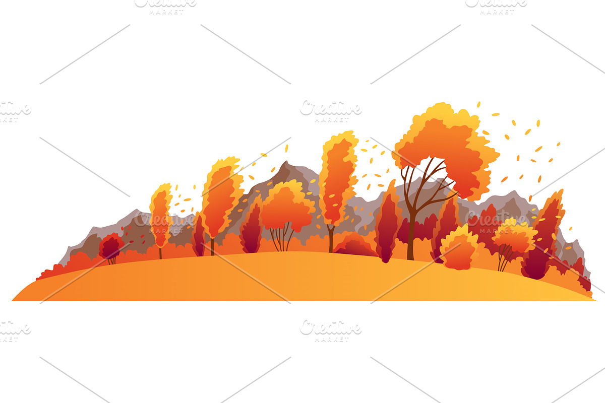 Autumn season. Seasonal banner with, an Object Illustration by the8monkey