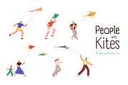 People flying kites set, a Person Illustration by Good Studio (Thumbnail 1 of 4)