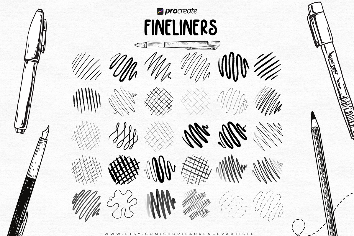 700+ Procreate Brushes Bundle, a Brushes & More by LaurenceVArtiste (Photo 4 of 9)