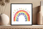 Watercolor Rainbow 4th of July, an Illustration by DreamCafeArt (Thumbnail 4 of 5)
