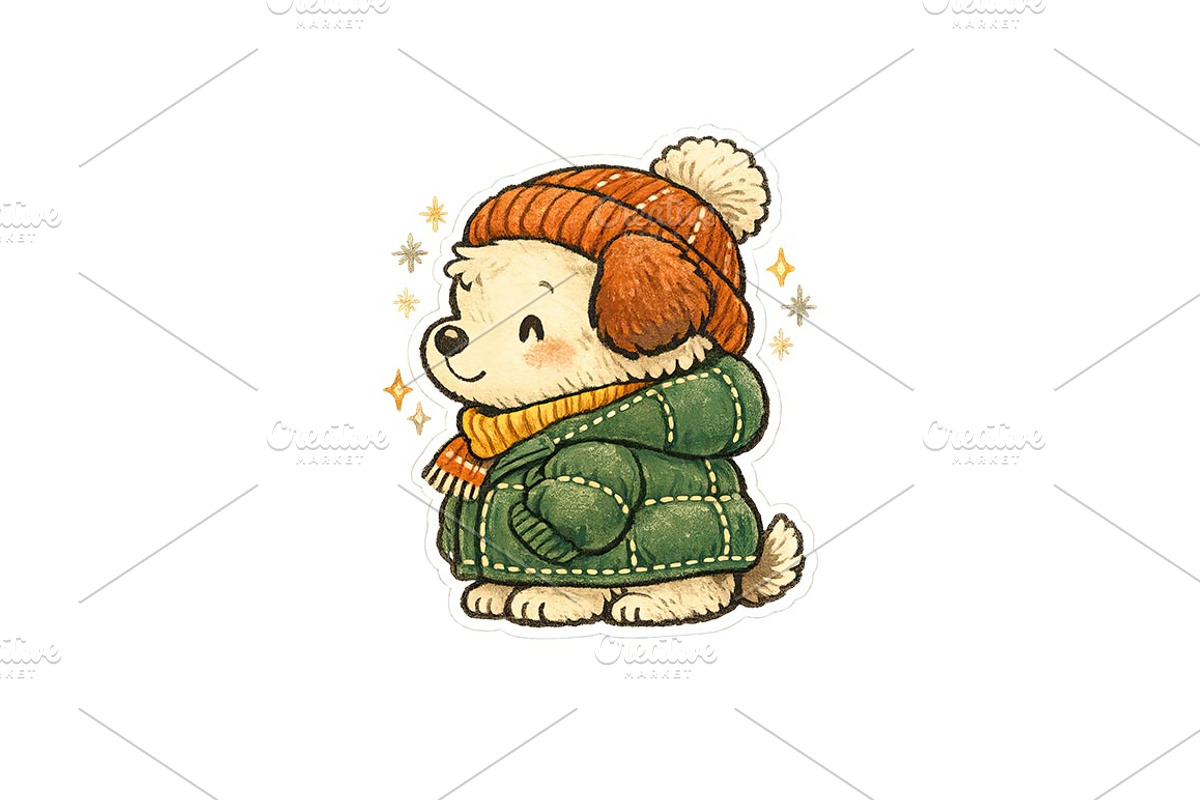 Cozy Winter Puppy Wall Art, a Background Graphic by LaseredNinja (Photo 2 of 3)