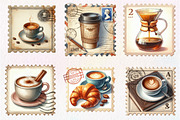 Coffee Old Postage Stamp Clipart, an Illustration by CreationArt (Thumbnail 2 of 5)