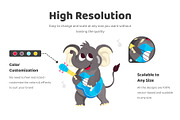 Elephant Cartoon Stickers, an Emoji Icon by Vectors Market (Thumbnail 3 of 6)
