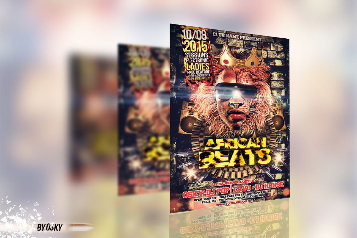 African Beats Party Template, a Flyer Template by Osky (Photo 3 of 4)