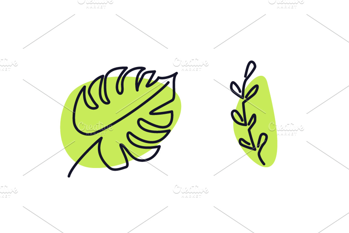 Handdrawn Leaves Nature Concept, an Outline Icon by Black White Mouse Design (Photo 2 of 4)