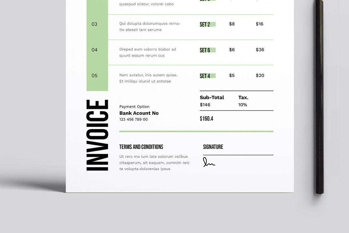 Invoice Design Layout, a Stationery Template by MightyDesign (Photo 3 of 7)