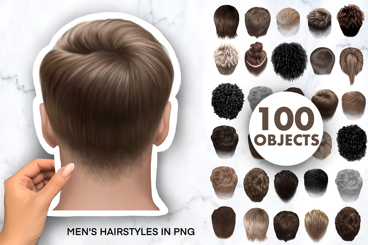 Hair Clipаrt, Men's Hairstyles, an Illustration by Elenbushe (Photo 1 of 11)