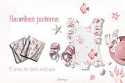 Mermaid- baby collection, an Animal Illustration by Linerisyart (Thumbnail 5 of 12)