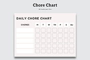 Minimal Daily Chore Chart Sheet, a Stationery Template by Amit Debnath (Thumbnail 1 of 2)