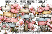 Whimsical Spring Signpost Clipart, an Illustration by OK Design (Thumbnail 1 of 6)