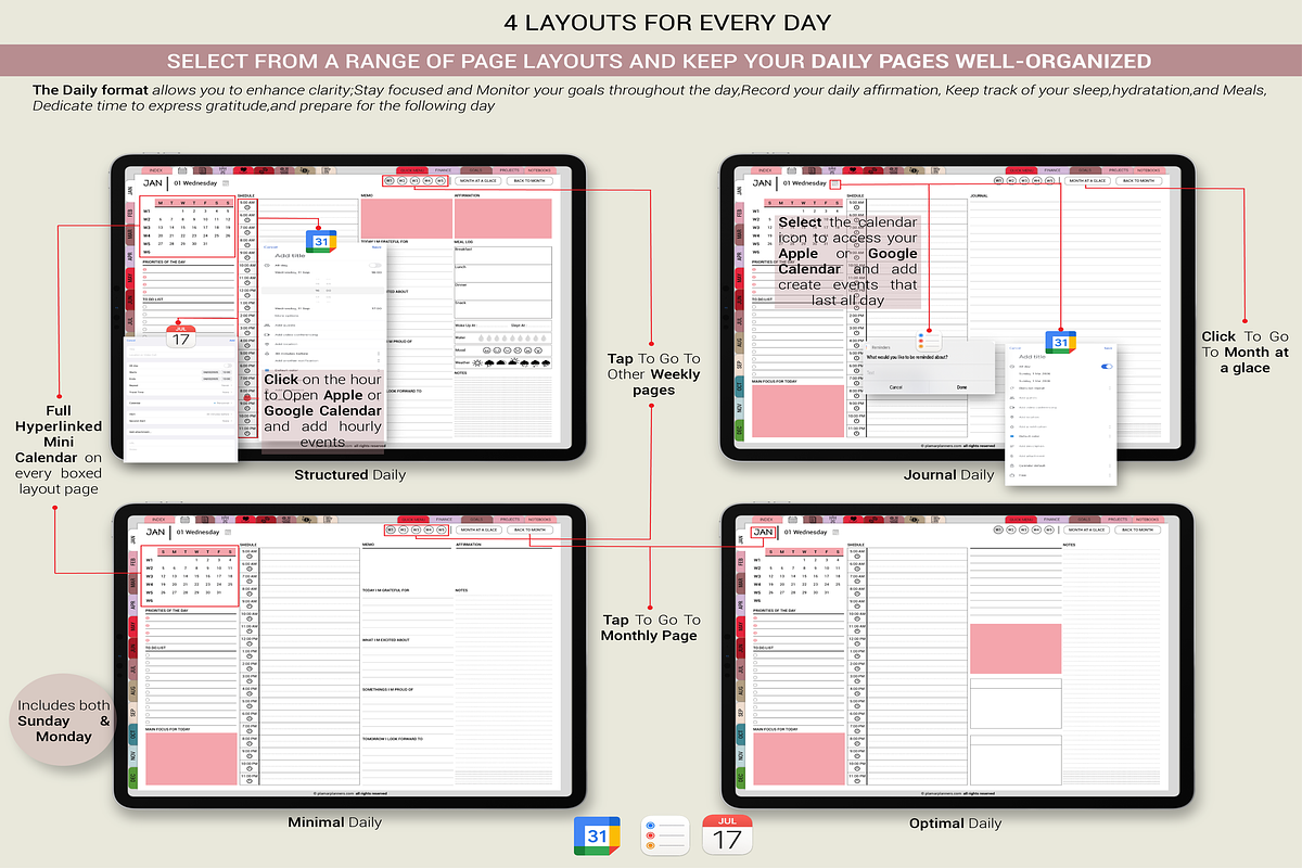 Jewel Tones Digital Planner 2025, a Templates & Theme by Plamarplanners (Photo 4 of 11)