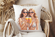 Orange Summer Friends Watercolor Png, an Illustration by RobertsArt (Thumbnail 6 of 8)