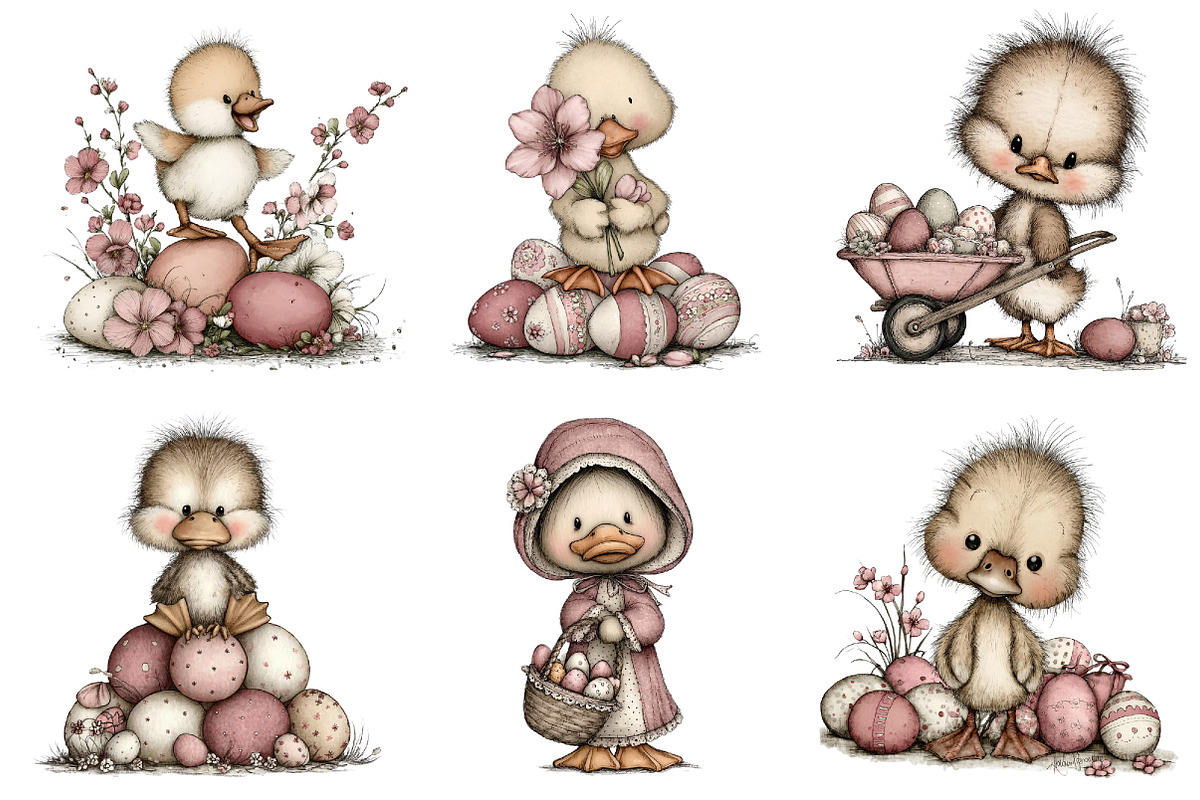 Easter Duck Whimsical Clipart, an Illustration by Dream Creation (Photo 6 of 6)