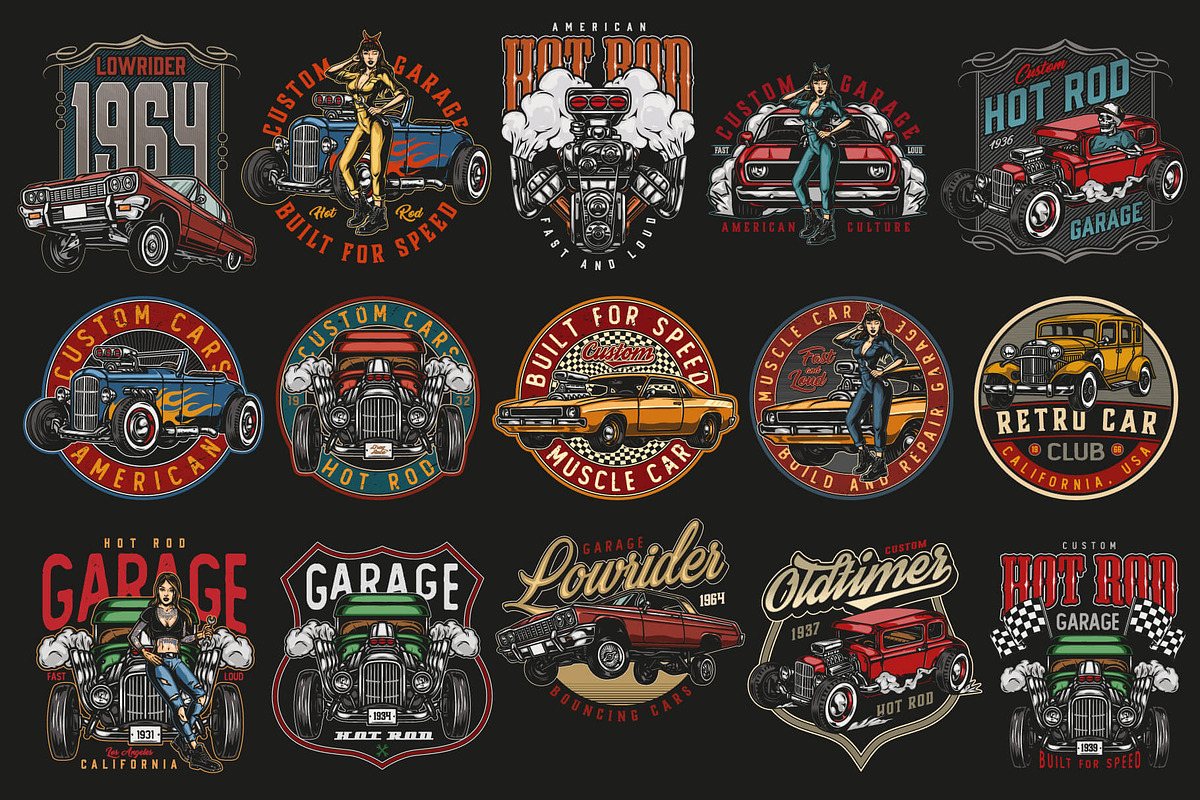 46 Custom cars t-shirt designs, a Branding & Logo Template by DGIM studio (Photo 3 of 11)