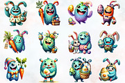 Easter Monster Sublimation Clipart, an Illustration by RobertsArt (Thumbnail 2 of 7)