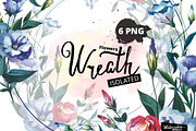 Watercolor Flower Wreath PNG set, a Decorative Illustration by WatercolorPNG.com (Thumbnail 1 of 8)