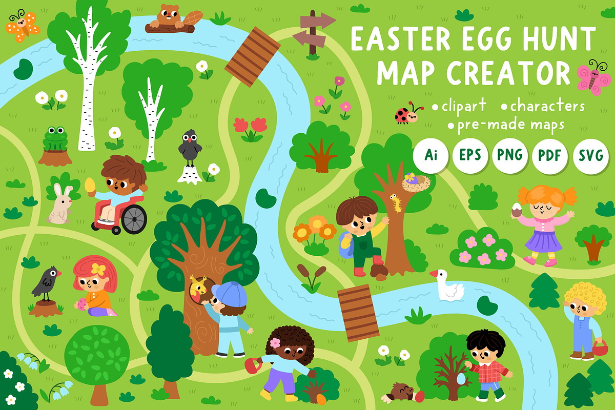 Easter egg hunt map creator, a Seasonal Illustration by Lexi Claus (Photo 1 of 9)