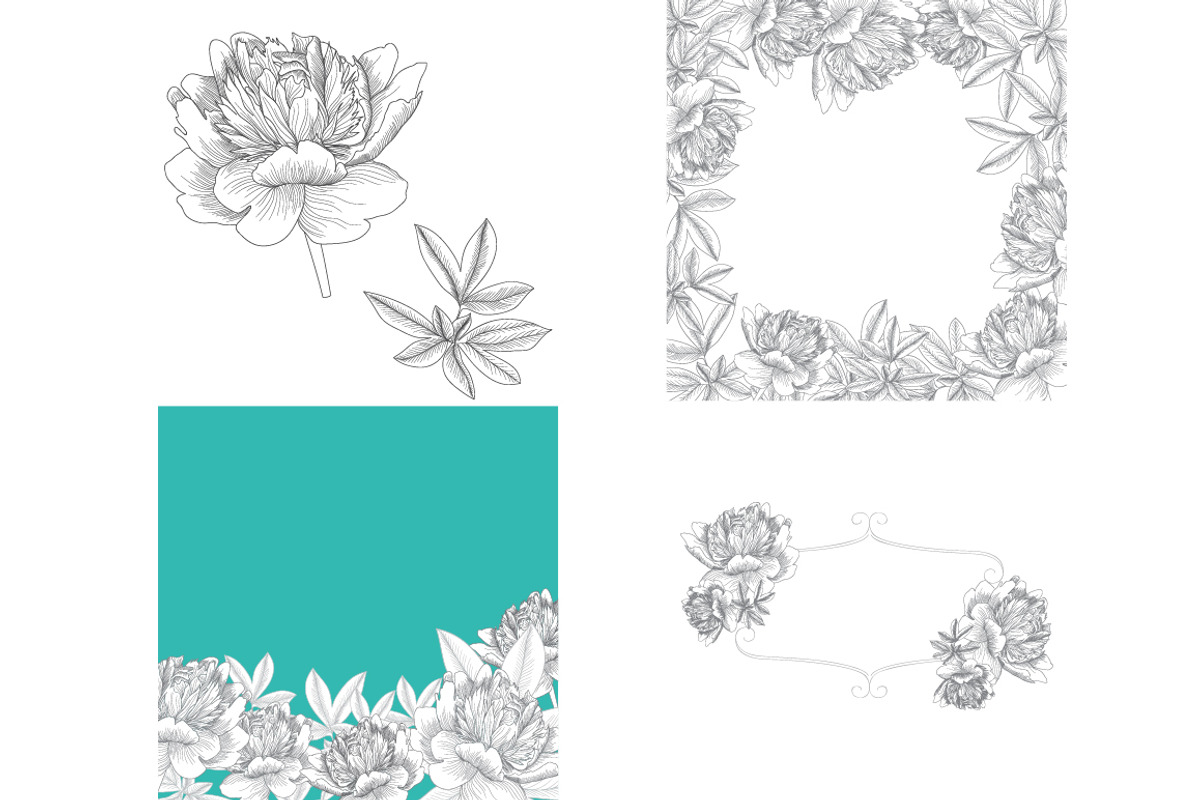 Graphic peonies, a Background Graphic by lycka (Photo 3 of 3)