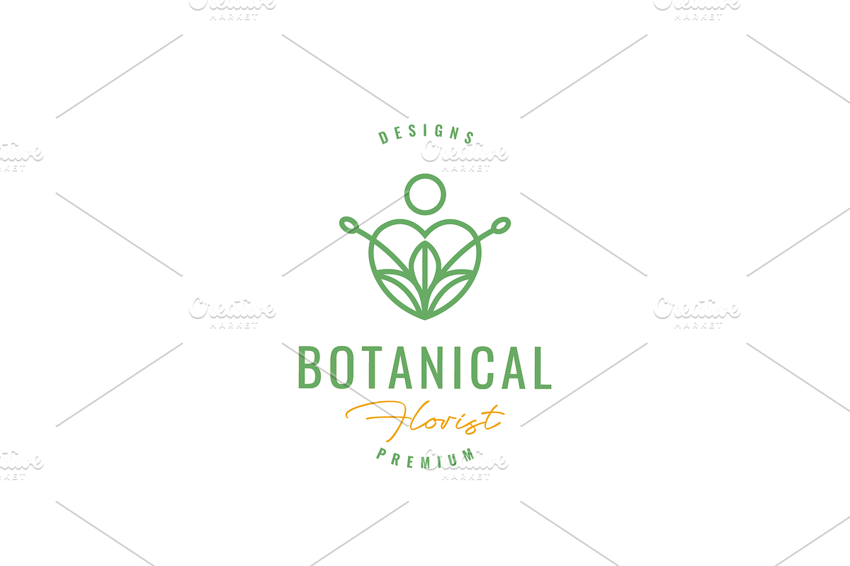 love leaf botanical boho line logo, a Design Template by devastd