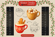 Procreate Christmas drink brushes, a Brush Add-On by PDknyStudio (Thumbnail 3 of 5)