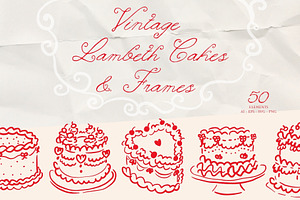 Vintage Lambeth Cakes & Frames, an Object Graphic by PaperJamLab