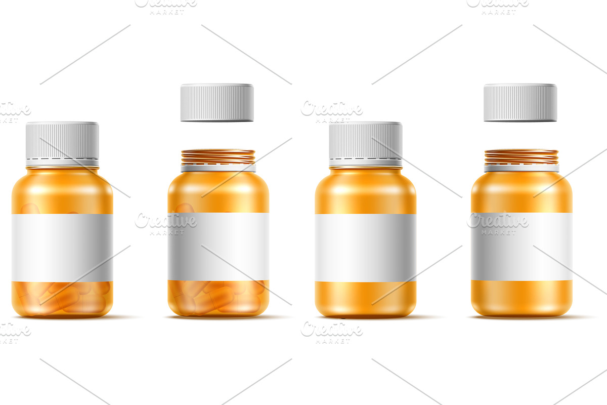 Realistic open and closed plastic, an Object Illustration by Vectorbuum