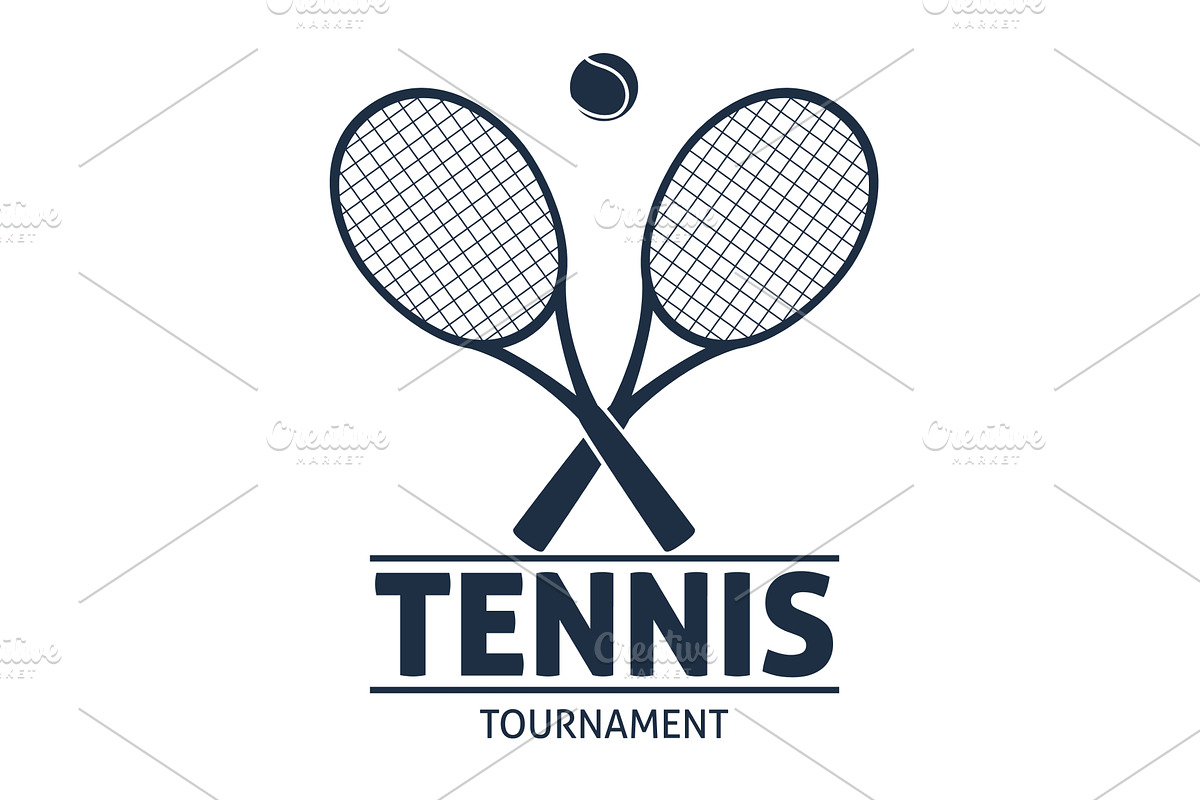 Silhouette of tennis rackets and, an Object Illustration by YummyBuum