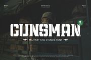 Gunsman - Millitary Display Serif Fo, a Font by Flawless And Co (Thumbnail 1 of 10)