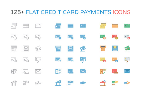 125 Flat Credit Card Payment Icons