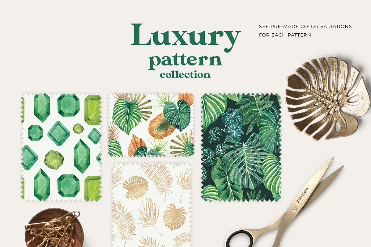 The Emerald  tropic greenery set, an Illustration by Beauty Drops (Photo 7 of 8)