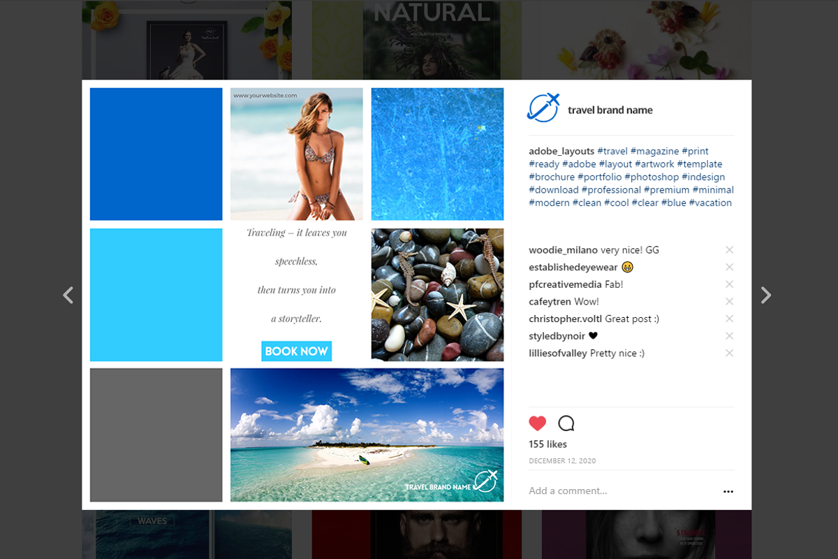 Travel Social Media Pack, a Social Media Template by Boris Cupac (Photo 4 of 14)