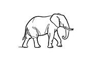 Elephant Vector Black Clipart Set, an Animal Illustration by balal (Thumbnail 5 of 11)