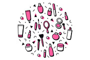 Makeup & Cosmetics Seamless Patterns, a Pattern Graphic by Krolja (Thumbnail 5 of 5)